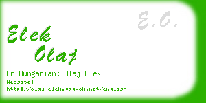 elek olaj business card